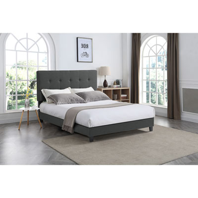 Fernanda Contemporary Platform Bed - King - Dark Grey