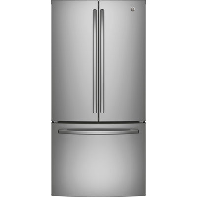 GE 33" 25 Cu. Ft. French Door Refrigerator (GNE25DYRKFS) - Stainless Steel Simple Layout with Lots of Space