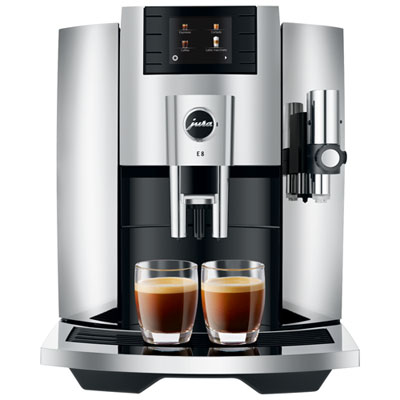 Image of Jura E8 Automatic Espresso Machine with Frother & Coffee Grinder - Chrome