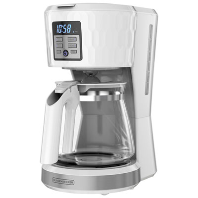 Image of Black & Decker Honeycomb Drip Programmable Coffee Maker - 12-Cup - White