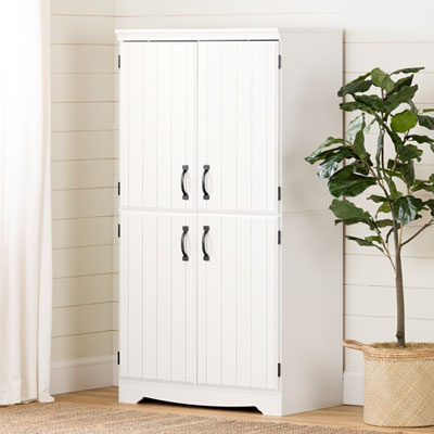 South Shore Farnel Contemporary 4-Door Storage Cabinet - Pure White 