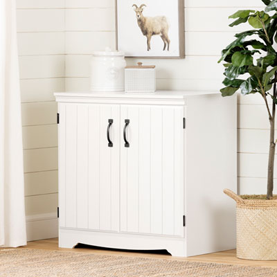South Shore Farnel Contemporary 2-Door Storage Cabinet - Pure White