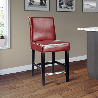 Image of Amber Emily Transitional Counter Height Barstool - Red