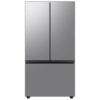 Image of Samsung BESPOKE 36   23.9 Cu. Ft. 3-Door French Door Refrigerator (RF24BB6200QLAA) - Stainless Steel
