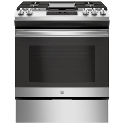 GE 30" 5.0 Cu. Ft. 5-Burner Slide-In Gas Range (JCGSS66SELSS) - Stainless Steel Great modern look! Great appliance!