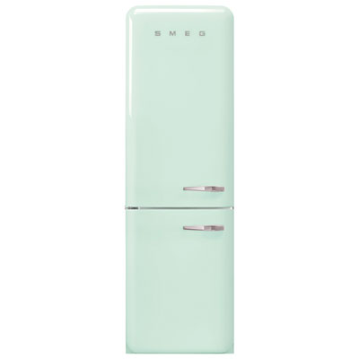 Smeg 50's Style 24" 12.9 Cu. Ft. Bottom Freezer Refrigerator w/ LED Lighting (FAB32ULPG3) - Pastel Green