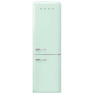 Smeg 50's Style 24" 12.9 Cu. Ft. Bottom Freezer Refrigerator w/ LED Lighting (FAB32URPG3) - Pastel Green