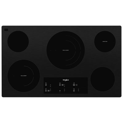 Image of Whirlpool 36   5-Element Electric Cooktop (WCE97US6KB) - Black