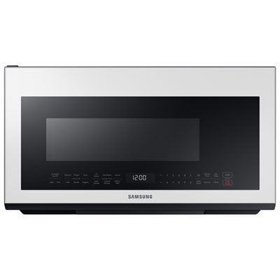 Image of Samsung BESPOKE Over-The-Range Microwave - 2.1 Cu. Ft. - White Glass