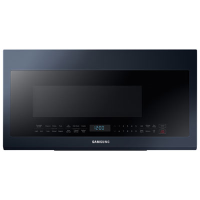 Image of Samsung BESPOKE Over-The-Range Microwave - 2.1 Cu. Ft. - Navy Steel