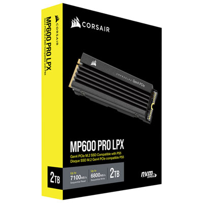 Corsair MP600 Pro LPX 2TB M.2 NVMe PCI-e (Gen 4) Internal Solid State Drive with Heatsink - Optimized for PS5 Ps5 2tb ssd