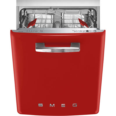 Image of Smeg 24   47dB Built-In Dishwasher with Third Rack (STU2FABRD2) - Red