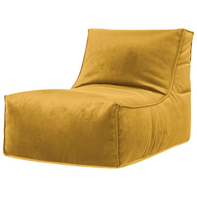 Image of Rock Velvet Bean Bag Chair - Mustard
