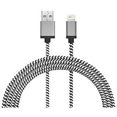 LBT 2.1m (7 ft.) USB-A/Lightning Cable (LBT074) - Black/White 
