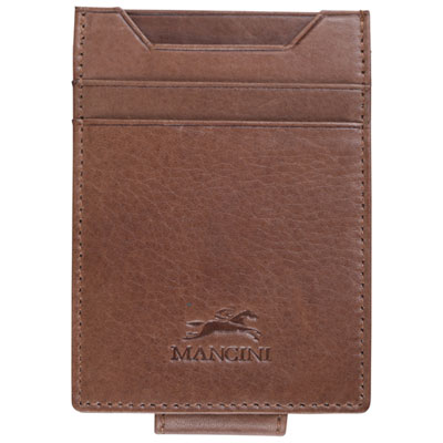 Mancini Bellagio RFID Genuine Leather Money Clip Wallet - Brown