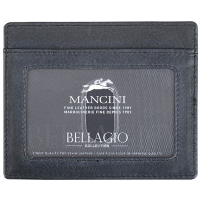Image of Mancini Bellagio RFID Genuine Leather Money Clip Wallet with ID Window & 4 Credit Card Slots - Grey