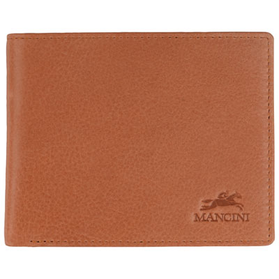 Image of Mancini Bellagio RFID Genuine Leather Bi-fold Wallet with Coin Purse - Cognac