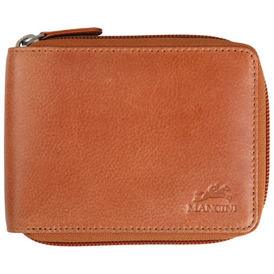 Portefeuille Rfid À Deux Volets En Cuir Véritable Avec Fermeture À Glissière Bellagio De Mancini - Cognac