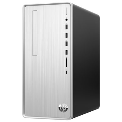 Image of HP Desktop PC - Natural Silver (AMD Ryzen 5 5600G/512GB SSD/12GB RAM) - Only at Best Buy