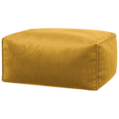 Pouf En Velours De Polyester Roll De Gouchee Home - Moutarde