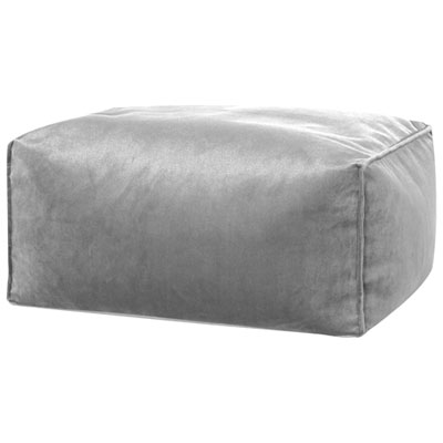 Image of Gouchee Home Roll Velvet Polyester Pouf/Ottoman - Silver