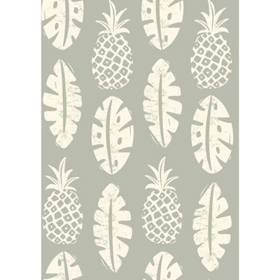 RoomMates Pineapple BlockPrint Peel & Stick Wallpaper - Grey