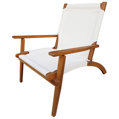 Image of Patioflare Susan Wood Folding Patio Arm Chair - White
