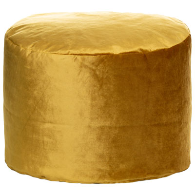 Image of Gouchee Home Eclipse Velvet Polyester Pouf - Mustard