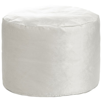 Image of Gouchee Home Eclipse Velvet Polyester Pouf - Silver