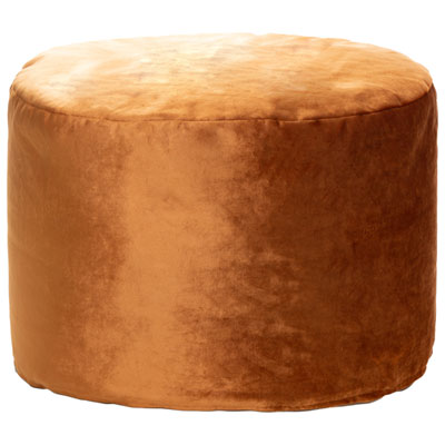 Image of Gouchee Home Eclipse Velvet Polyester Pouf - Copper