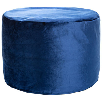 Image of Gouchee Home Eclipse Velvet Polyester Pouf - Indigo Blue