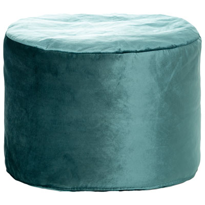 Image of Gouchee Home Eclipse Velvet Polyester Pouf - Petrol