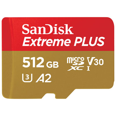 Image of SanDisk Extreme Plus 512GB 200MB/s microSD Memory Card