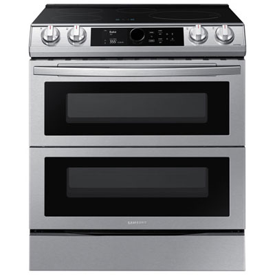 "Samsung 30"" 6.3 Cu. Ft. Double Oven Slide-In Induction Range (NE63T8951SS) -Open Box -Perfect Condition"
