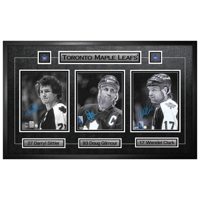 Image of Frameworth Toronto Maple Leafs: Captains Gilmour / Clark / Sittler Signed Framed Photos (8x10  )