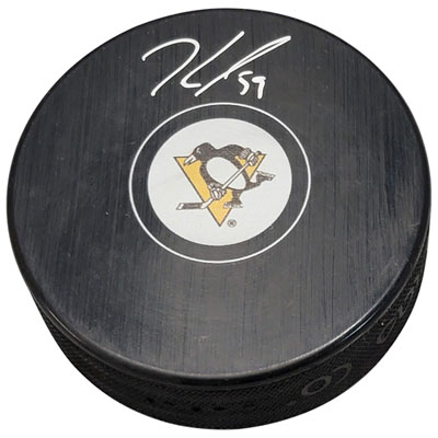 Image of Frameworth Pittsburgh Penguins: Hockey Puck Signed by Jake Guentzel