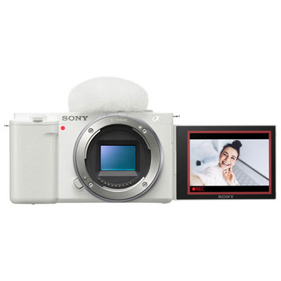 Open Box - Sony Alpha ZV-E10 APS-C Interchangeable Lens Mirrorless Vlog Camera (Body Only) - White