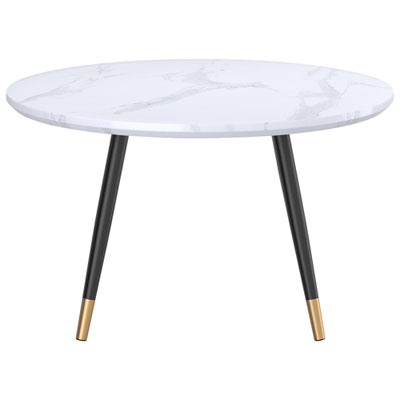 Image of Inspire Contemporary Round Coffee Table - White