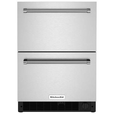 KitchenAid Undercounter Drawer 4.3 Cu. Ft. Freestanding Bar Fridge (KUDF204KSB) - Stainless Steel Kitchen aide undercounter fridge