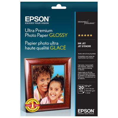 "Epson 20-Sheet 5"" x 7"" Ultra Premium Glossy Photo Paper"