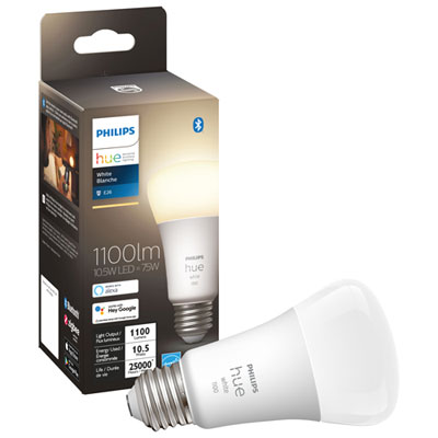 Image of Philips Hue A19 Smart LED Light Bulb - White