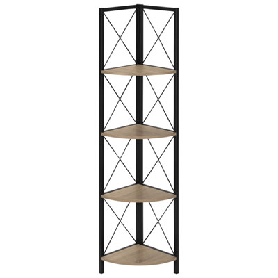 Bibliothèque En Coin De 60 Po En Métal À 4 Tablettes De Monarch Specialties - Taupe Foncé