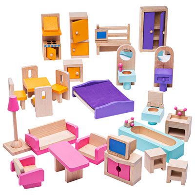 Image of Bigjigs Toys Doll House Furniture Set