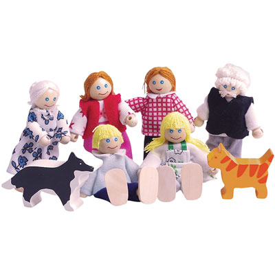 Image of Bigjigs Toys Wooden Doll Family