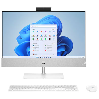"HP All-in-One Desktop 23.8"" FHD, Intel Core i5-12400T, 12GB RAM, 512GB SSD - Only at Best Buy, White"