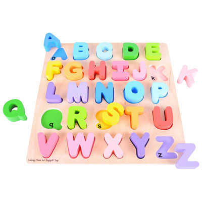 Image of Bigjigs Toys Wooden Uppercase Alphabet Puzzle