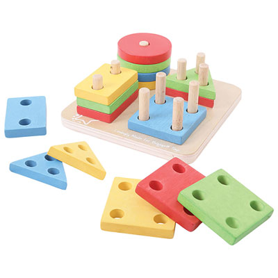 Bigjigs Toys Wooden First Four Shape Sorter