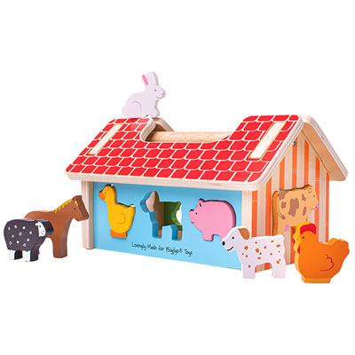 Image of Bigjigs Toys Wooden Farmhouse Shape Sorter