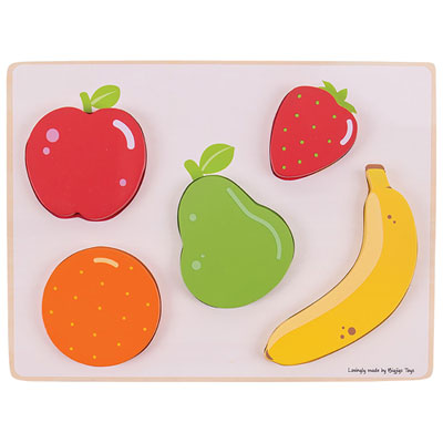 Image of Bigjigs Toys Wooden Lift and See Puzzle - Fruit