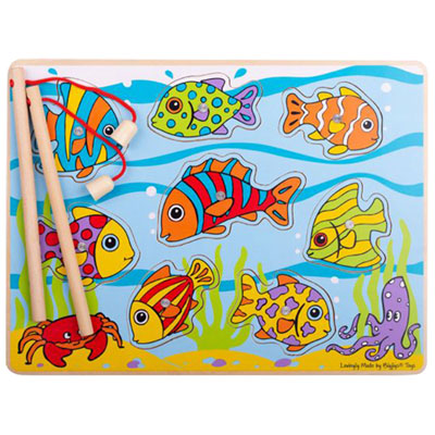 Image of Bigjigs Toys Wooden Tropical Magnetic Fishing Game